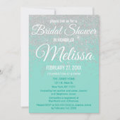 Glam White Glitter Sparkles Blauwgroen Vrijgezelle Kaart (Voorkant)