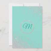 Glam White Glitter Sparkles Teal Getuige van de Br Kaart (Achterkant)