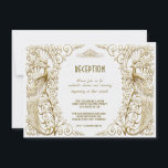 Glam White Gold Art Deco Peacock Weddenschappen Re Kaart<br><div class="desc">Een elegant ontwerp met een combinatie van gouden kunstdecopauzes van oude wereldstijl en een gedurfde,  moderne grafische aanpak op een witte getextureerde achtergrond. Het gebruik past hulpmiddel aan om uw info toe te voegen. Ga voor overeenkomende objecten naar het Collectie White Gold Art Deco Peacocks.</div>