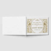 Glam White Gold Art Deco Peacocks Weddenschap Gastenboek (Volledig)