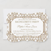 Glam White Gold Great Gatsby Bachelorette-feest Kaart (Voorkant)