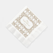 Glam White Gold Great Gatsby Bruiloft Servet (Hoek)