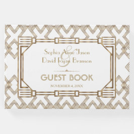 Glam White Gold Great Gatsby Wedding Gastenboek