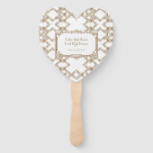 Glam White Gold Great Gatsby Wedding Handwaaier (Achterkant)