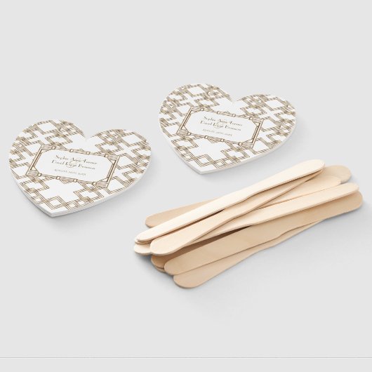 Glam White Gold Great Gatsby Wedding Handwaaier (Niet-gemonteerd)