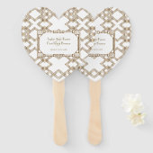 Glam White Gold Great Gatsby Wedding Handwaaier (Voorkant en achterkant)