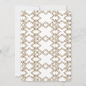 Glam White Goud Great Gatsby Bruidsdouche Kaart (Achterkant)