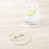 Glam White-leopardprinter Zandsteen Onderzetter (Zijkant)