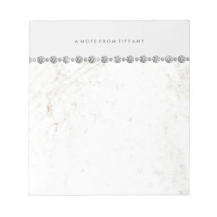 Glam White Marble and Diamond: kijk naar zachte gr Notitieblok