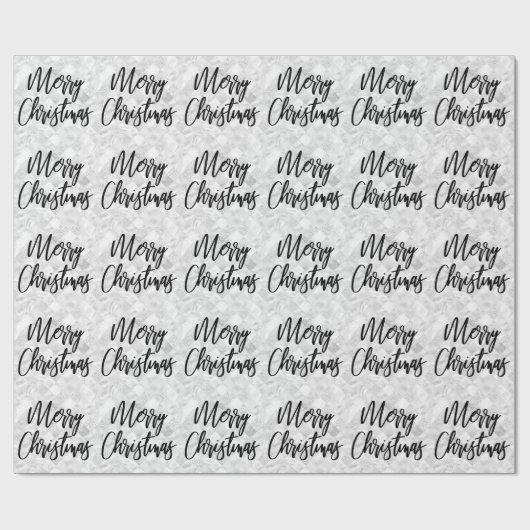 Glam White Mirror Tile Merry Kerstscript Cadeaupapier (Vlak)