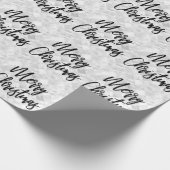 Glam White Mirror Tile Merry Kerstscript Cadeaupapier (Hoek)