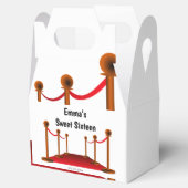 Glam White Red Carpet Sweet 16th Custom Party Bedankdoosjes (Geopend)