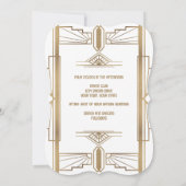 Glam White Roaring 20's Great Gatsby Wedding Kaart (Achterkant)