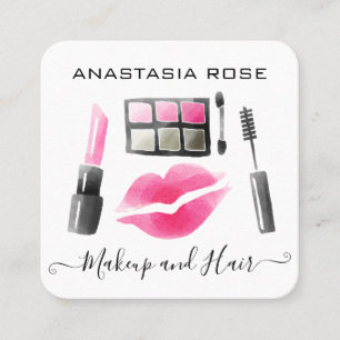Glam White & Roze Lippenstift Oogschaduw Make-up A Vierkante Visitekaartje