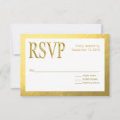 Glam White RSVP met Gold Nugget Faux Folie (Voorkant)