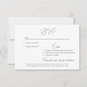 Glam White & Silver Wedding RSVP Kaart (Voorkant)