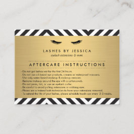 Glam Wimpers met Bold Pattern Aftercare Kaart Visitekaartje