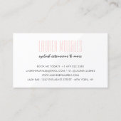 Glam wimpers moderne wimpersalon blush roze wit visitekaartje (Achterkant)