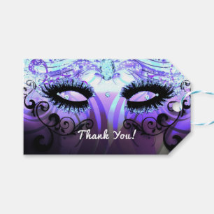 Glam Wimpers Paars Maskerade Feest Favor Cadeaulabel