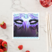 Glam Wimpers Paarse Masquerade Feest Custom Servetten (Insitu)