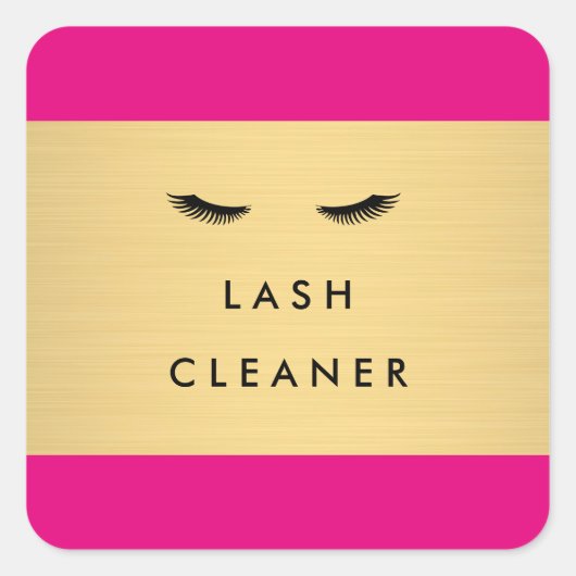 Glam Wimpers Roze en Gouden Lash Cleaner Stickers (Voorkant)