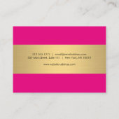 Glam Wimpers Roze en Gouden Nazorg Kaart Visitekaartje (Achterkant)