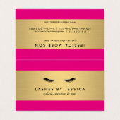 Glam Wimpers Roze en Gouden Nazorg Visitekaartje (Buitenkant ongevouwen)