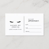 Glam Wimpers Zwart-wit Afspraakkaart Afsprakenkaartje (Voorkant)