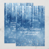 Glam Winter ThMED Quinceanera Birthday Uitnodiging (Voorkant / Achterkant)
