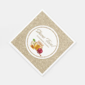 Glam Wit en Goud Joods Hebreeuws Rosh Hashanah Servet (Hoek)