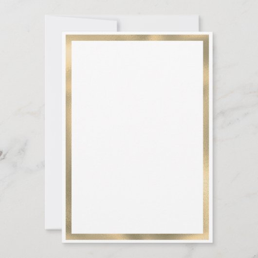 Glam wit goud geometrisch lijst elegante bruiloft kaart (Achterkant)