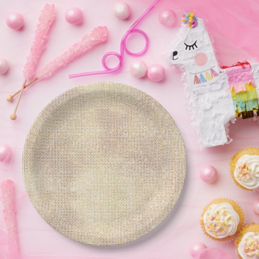 Glam Wit Goud Sparkle Papieren Bordje (Feest)