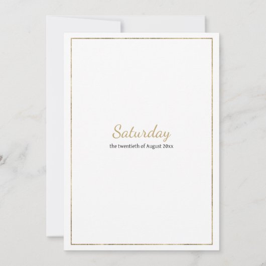 Glam wit goud zilver glitter luxe bruiloft kaart (Achterkant)