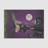 Glam Witch Halloween Monogram Initiaal Tissuepapier (Voorkant)