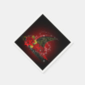 Glam Witch Pet Lacy Black & Red Sparkle Party Servet (Hoek)