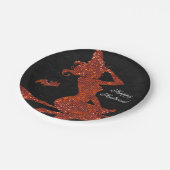 Glam Witch vliegt op Broom Halloween Party Papieren Bordje (Gekanteld)