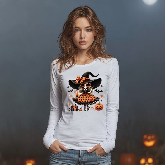 Glam Witch Zonnebrillen & Vleermuizen Halloween Tri-Blend Shirt
