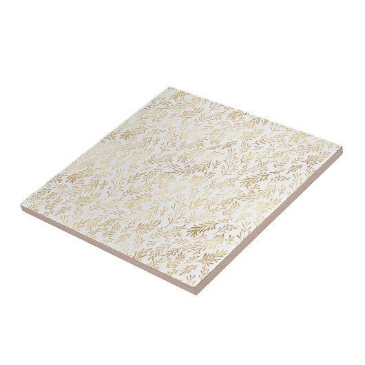 Glam witgouden bladeren tegeltje (Zijkant)