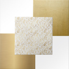 Glam witgouden bladeren tegeltje