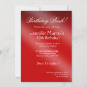 Glam Zebra Bombshell 40th Birthday | rood Kaart (Achterkant)