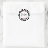 Glam Zebra Print en Pink Sweet 16 Party Sticker (Tas)