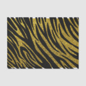 Glam Zebra Strepen & Gouden Faux Glitter Tissuepapier (Voorkant)