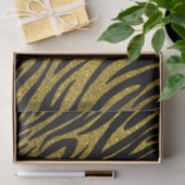 Glam Zebra Strepen & Gouden Faux Glitter Tissuepapier (Geschenk)