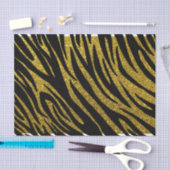 Glam Zebra Strepen & Gouden Faux Glitter Tissuepapier (Craft)