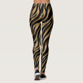 Glam Zebra Strepen Patroon Zwart Goud ID1151 Leggings (Achterkant)