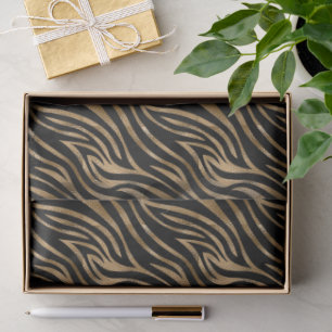 Glam Zebra Strepen Patroon Zwart Goud ID1151 Tissuepapier