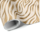 Glam Zebra Stripes Patroon Safari Gold ID1151 Cadeaupapier (Rol Hoek)