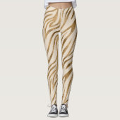 Glam Zebra Stripes Patroon Safari Gold ID1151 Leggings (Voorkant)