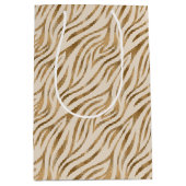 Glam Zebra Stripes Patroon Safari Gold ID1151 Medium Cadeauzakje (Voorkant)