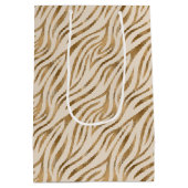 Glam Zebra Stripes Patroon Safari Gold ID1151 Medium Cadeauzakje (Achterkant)